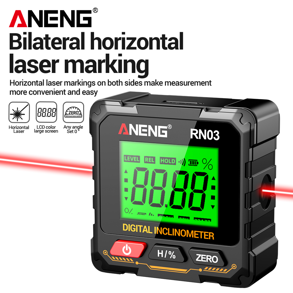 Industrial Laser Alignment - Magnetische digitale hoekzoeker ANENG RN03 Laser-inclinometer