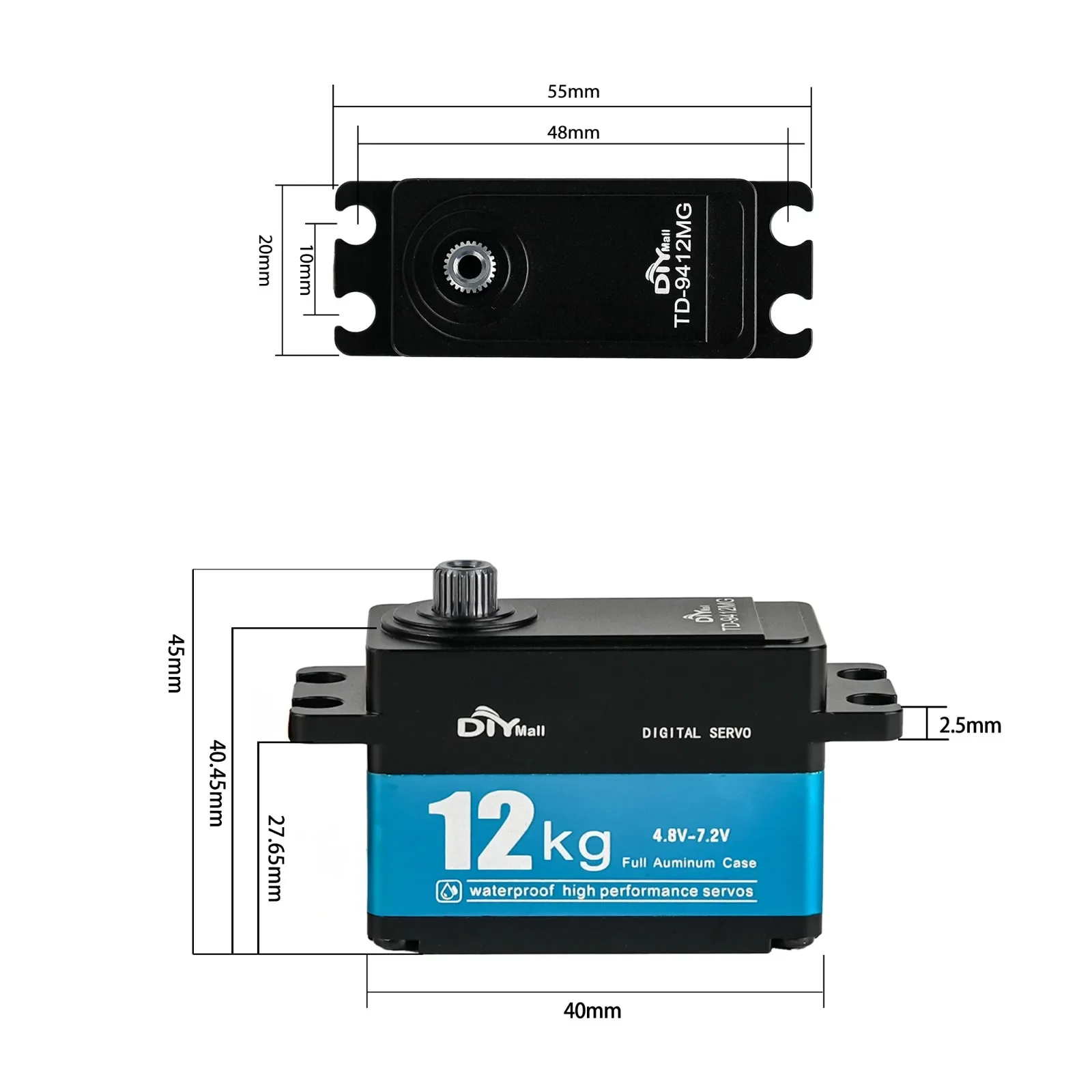 12Kg TD-9412MG Hoog Koppel Ful - Servo Motor Cnc recensie en prijs