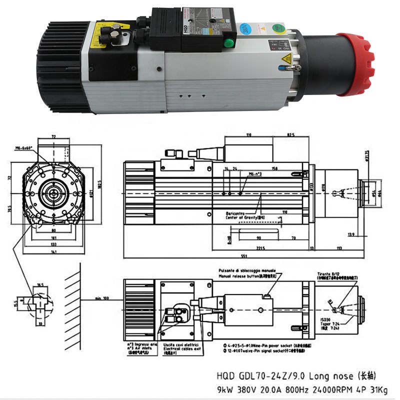 Leveranciers HQD 9kw 220 v 380 - Cnc Spindle Motor recensie en prijs