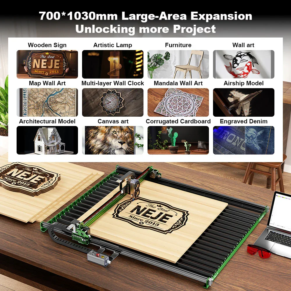 NEJE Max 4 V2 E80 24 W hoge sn - Industrial Laser Engraver For Wood recensie en prijs